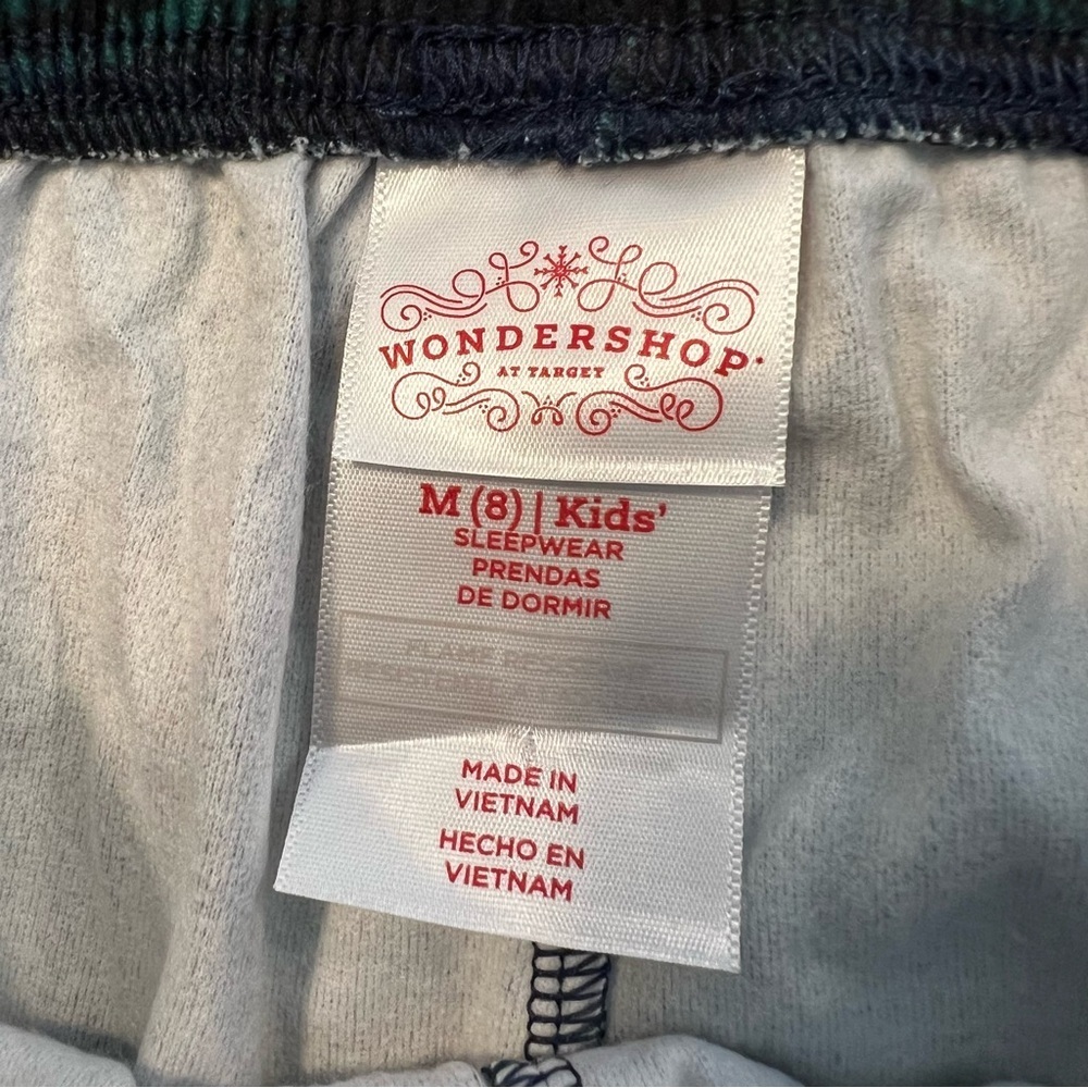 NWOT Wondershop Green and Blue Plaid Kids Pajama Set- M - Picture 3 of 6